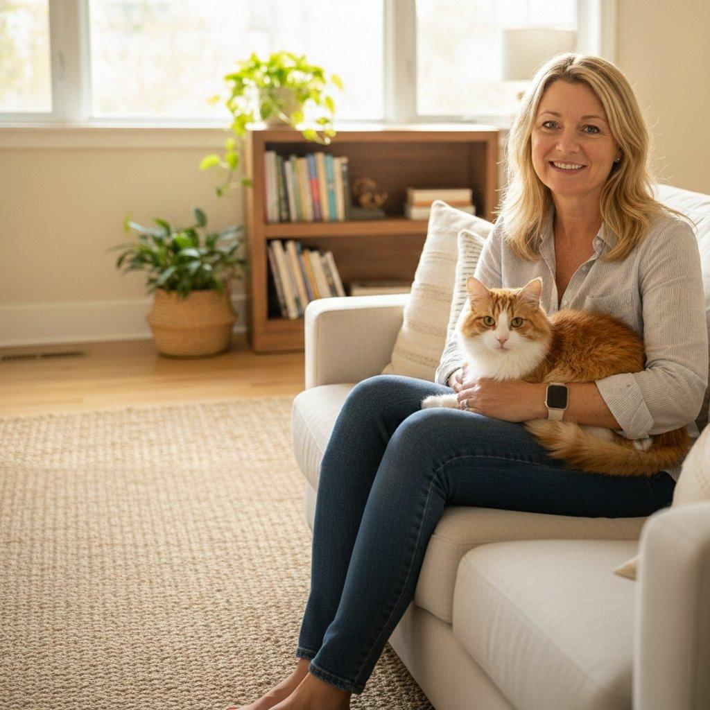 Jennifer cooking with cats